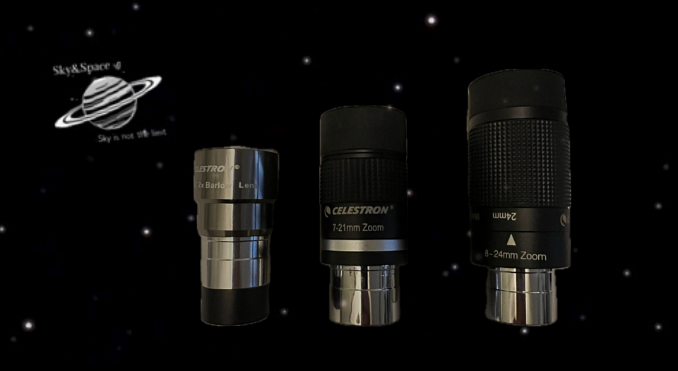 Zoom lens Oculair Celestron & Barlowlens 2x Celestron